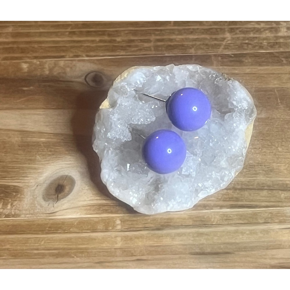 Lavender Purple Round Stud Resin Earrings-Party, Rave, Chic, Festival, Gift -New